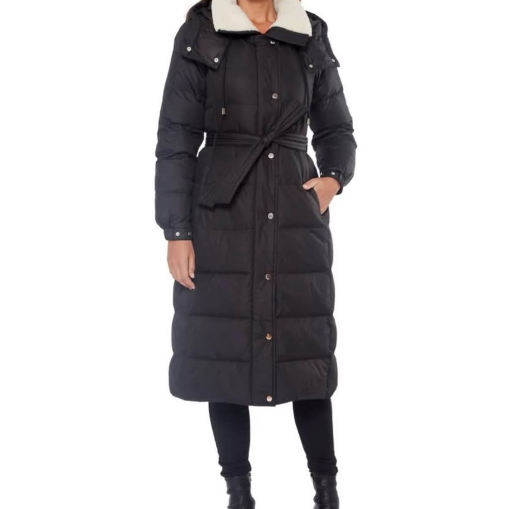 Kate Spade Black Down Belted Maxi Puffer Coat – Size L, Brand New With Tags